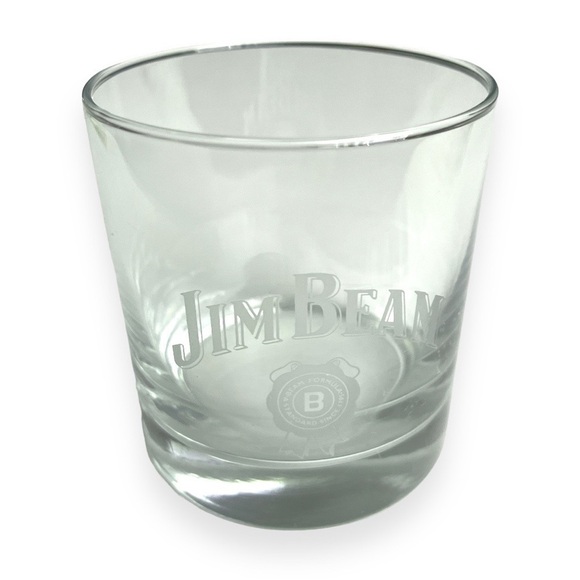 Vintage Jim Beam Bourbon Whiskey Promotional Rocks Glasses Heavy Bottom Glass - Picture 2 of 3